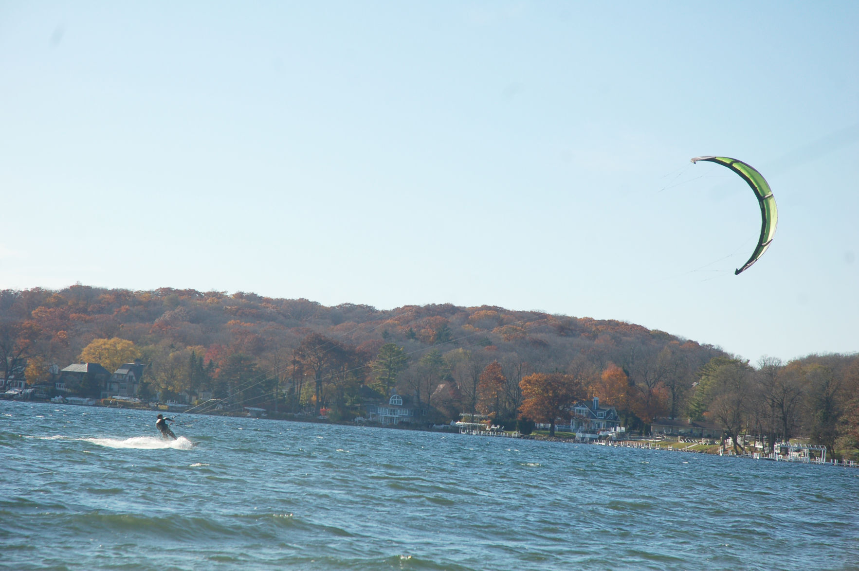 Harry Melges kite surfing on warm windy November day
